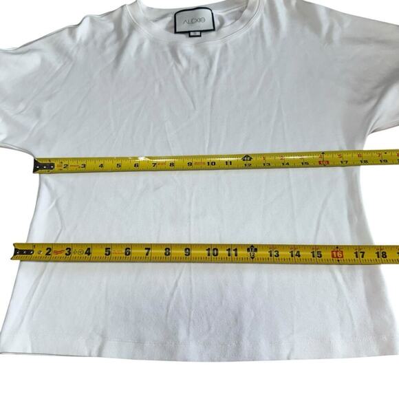 ALEXIS White Ruffle Sleeve Dae Top Silk S Quiet Luxury Minimalism Whimsical Prep - Picture 7 of 9